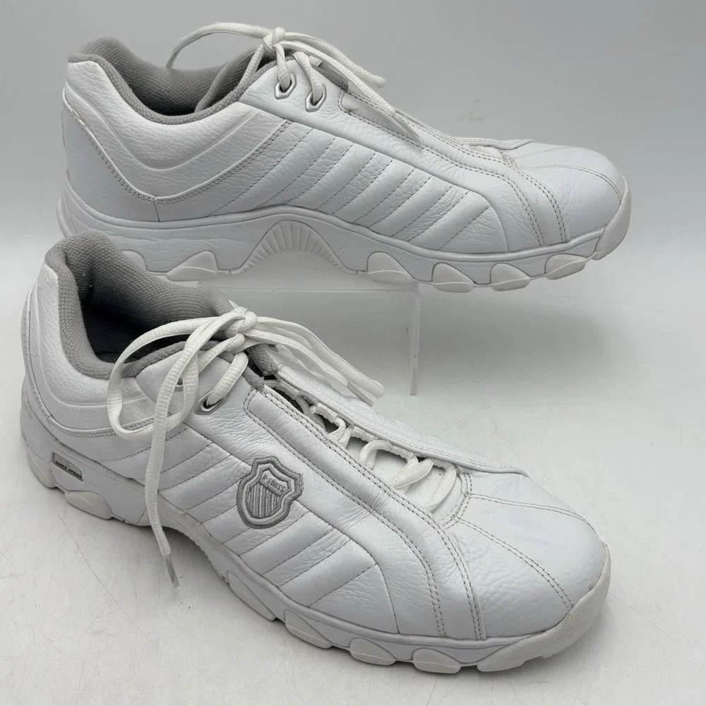 K Swiss Sneakers Mens 11 White Leather Classic Low Top Comfort Lace-Up Tennis